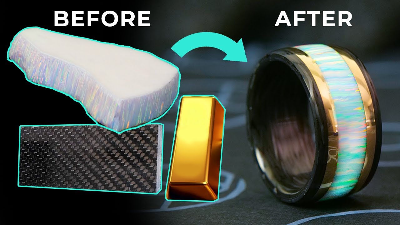 Making an Opal Ring with Carbon Fiber and Gold