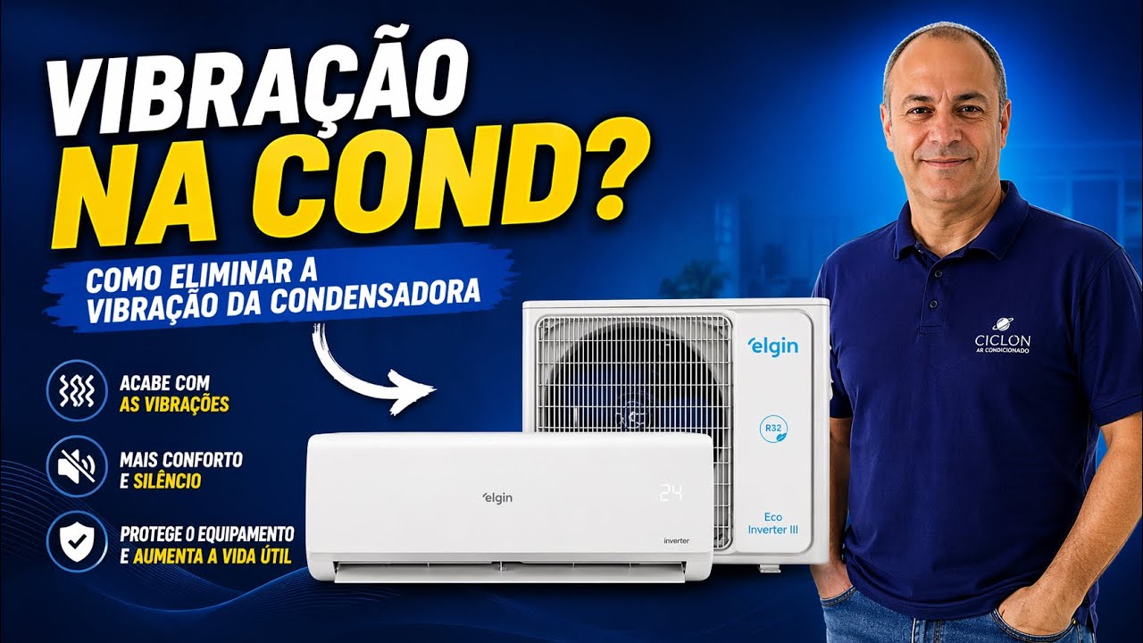 Como eliminar a vibração da condensadora inverter  #vibração, inverter, instalação correta, calço 