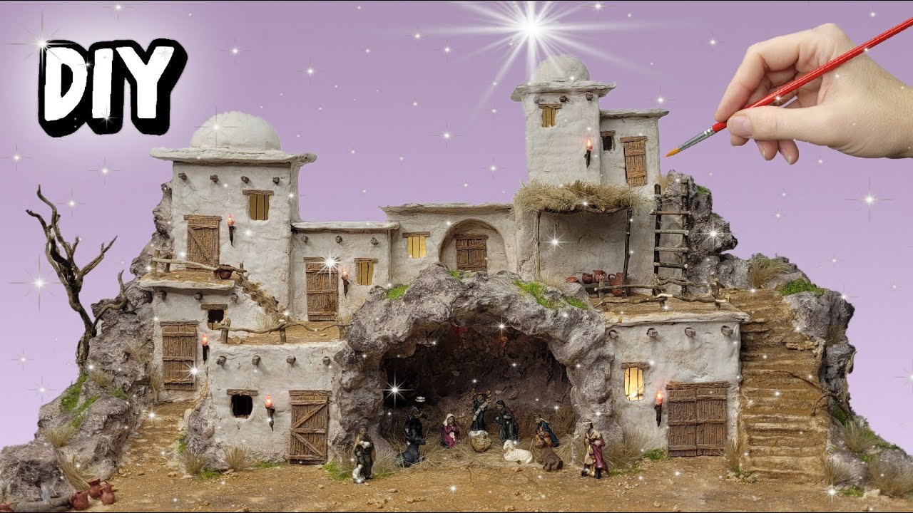 Рождественский вертеп из картона своими руками / DIY