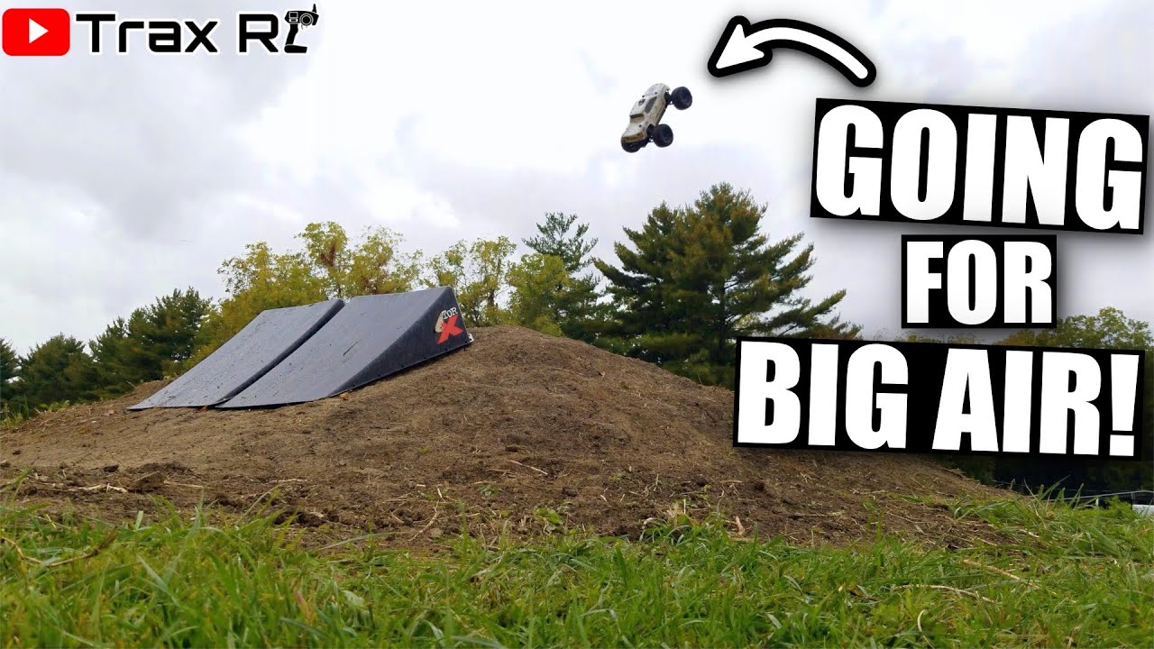 Going for BIG Air with our Stampede 4x4 VXL! | Crazy Jumps on a Dirt Pile! | Bashing Session