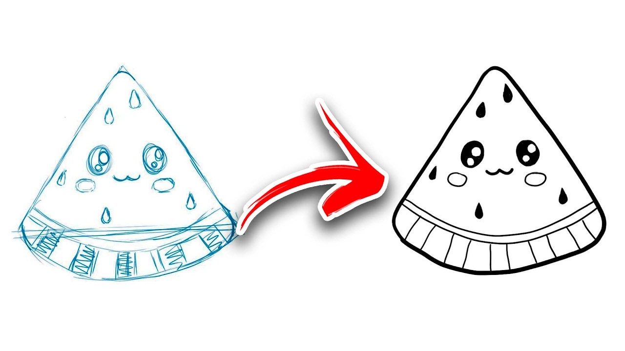 How to Draw a Cute Kawaii Watermelon 🍉 Easy Step by Step