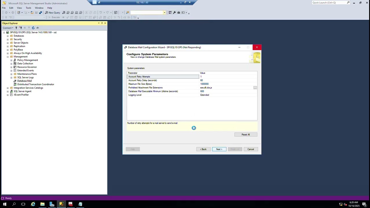007 hmailserver part2     You finally can send and validate SQL Server database alerts