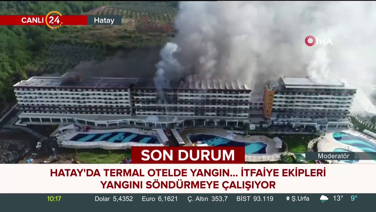 Hatay'da termal otelde yangın