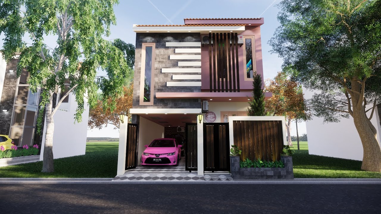 Renovasi rumah subsidi 2 lantai yang muat untuk 2 mobil, desain rumah 6x10 orang kaya yang sederhana
