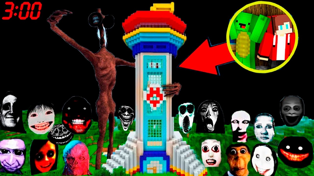 1000 Scary NEXTBOTS vs Paw Patrol Security House in Minecraft JJ and Mikey ! Maizen