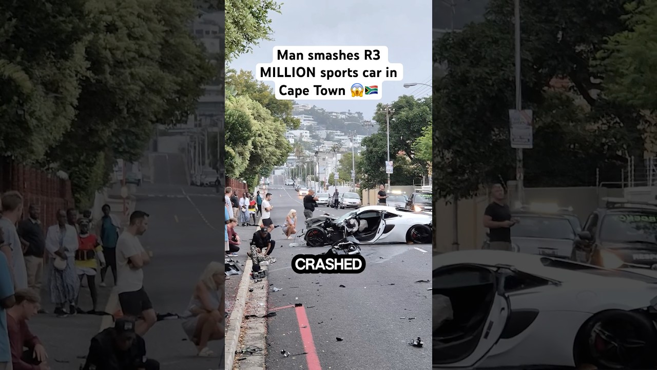 Мужчина разбил спортивный автомобиль стоимостью 3 миллиона рандов в Кейптауне 😱🇿🇦 #шорты #южнаяаф...