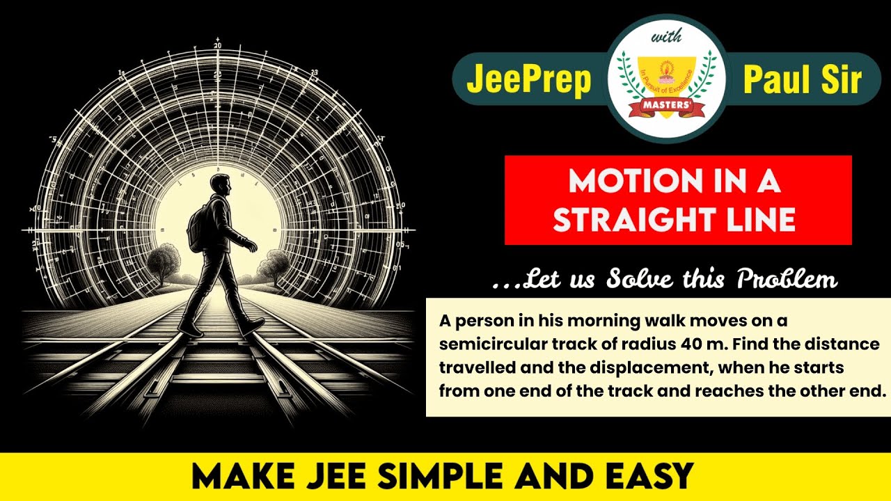 A person in his morning walk moves on a Semicircular track of radius 40m...| Jee Physics Problem |