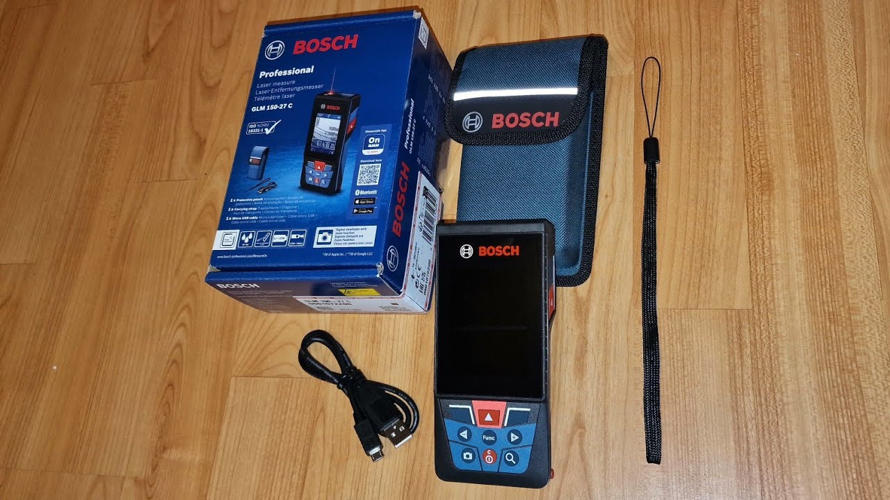 Обзор в 4К дальномера  Bosch GLM 150-27 C. Распаковка Бош GLM 150-27C.