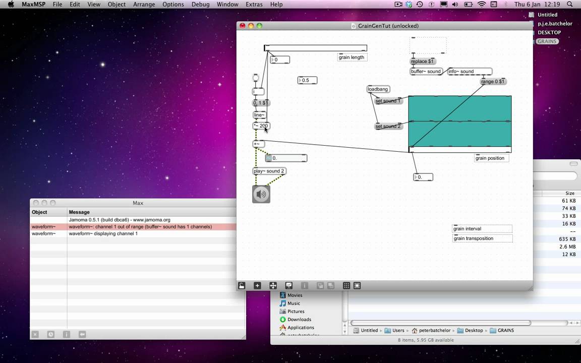 Max MSP Tutorial 09a3: Granulation—Grain Generation 3