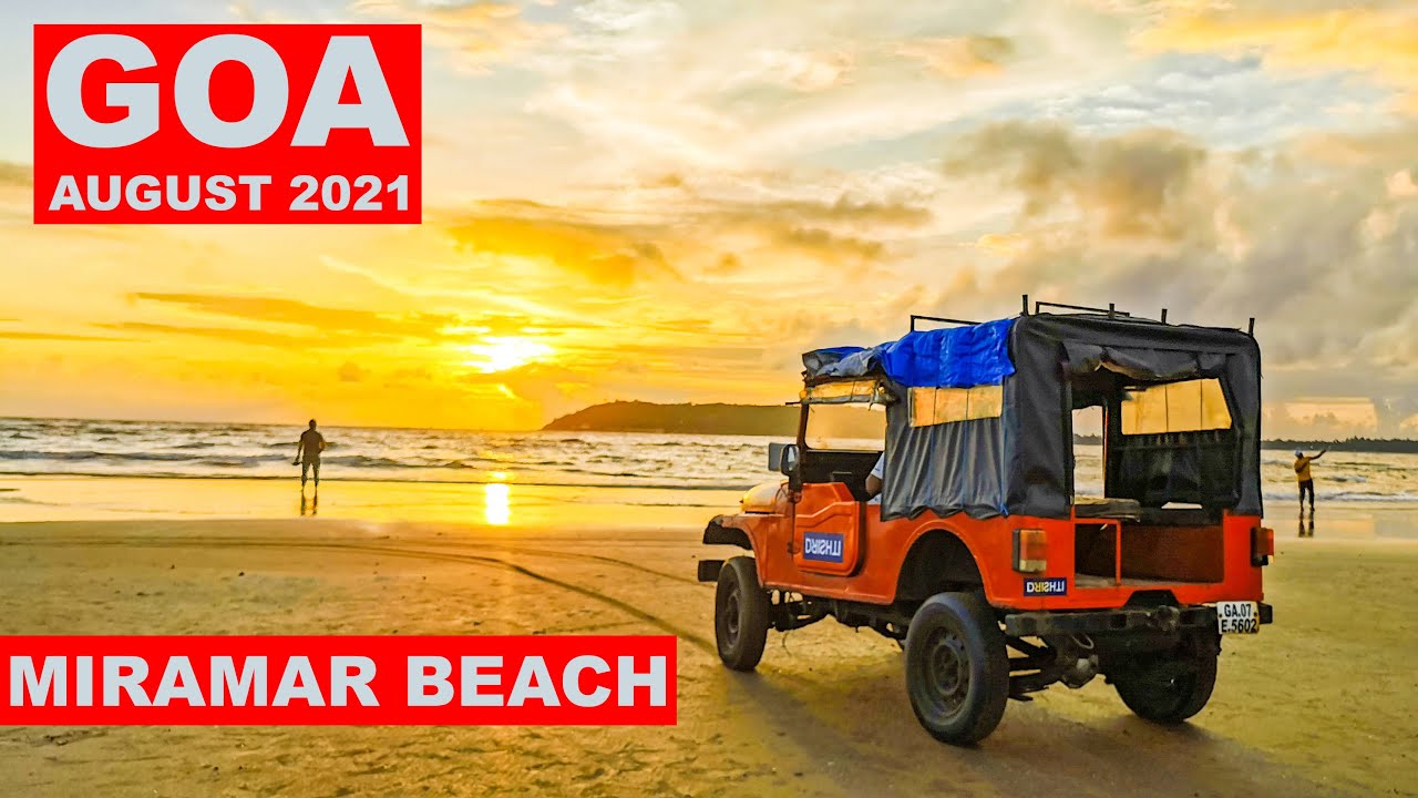 Goa | Miramar Beach - August 2021 | Famous Beach Next To Panjim | Goa Vlog | Goa  2021 | North Goa |