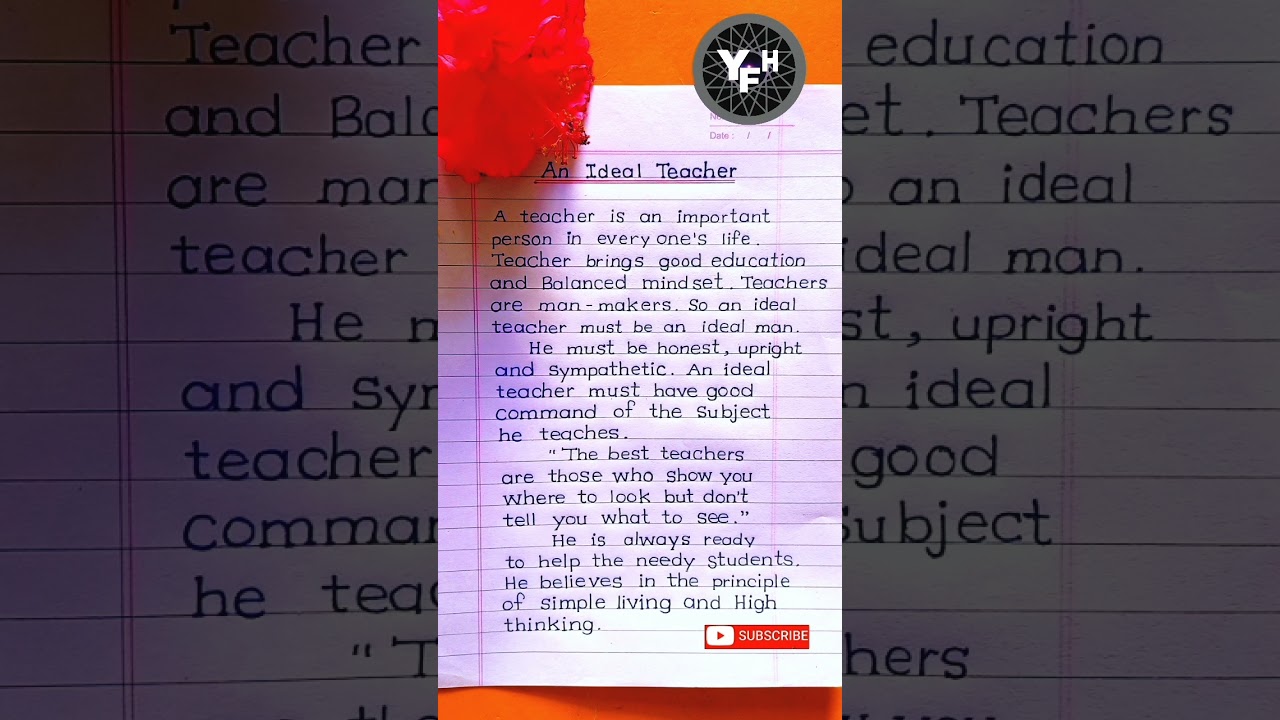 An Ideal Teacher Essay // essay on an ideal teacher in english // #yfh #shorts