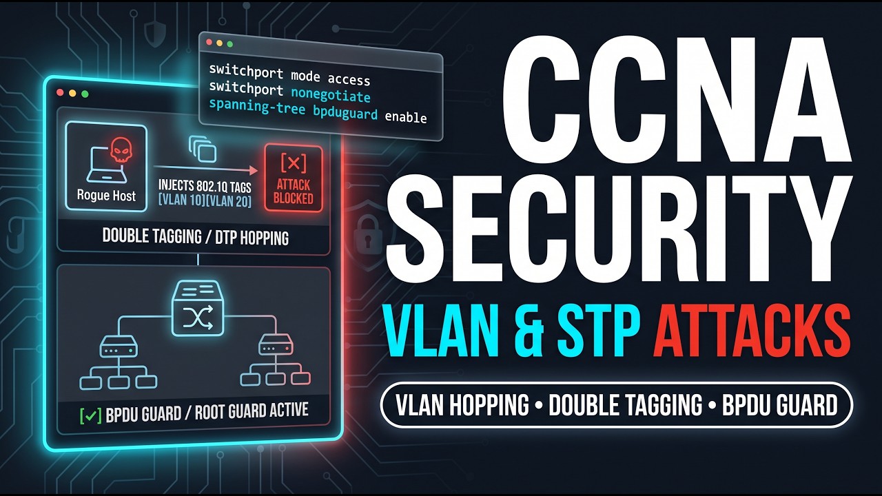 Переключение между VLAN, двойная маркировка и атаки STP — CCNA Security