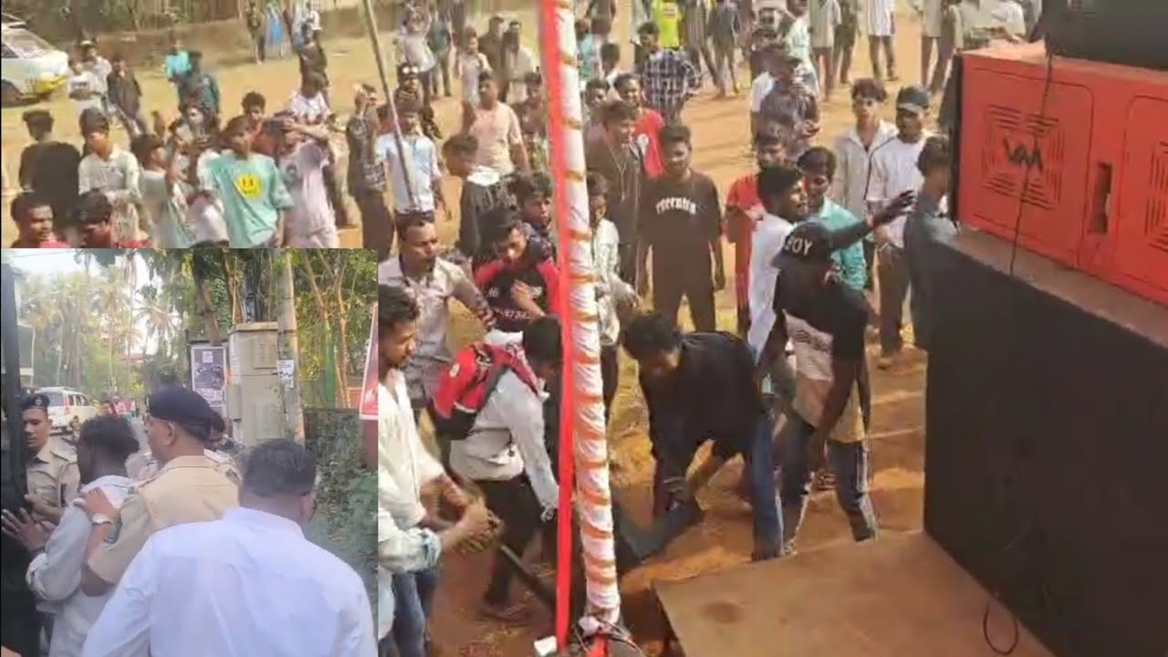 Jharkandis go berserk at event at Fr Agnel Ground, Pilar, damage sound system, police intervene.