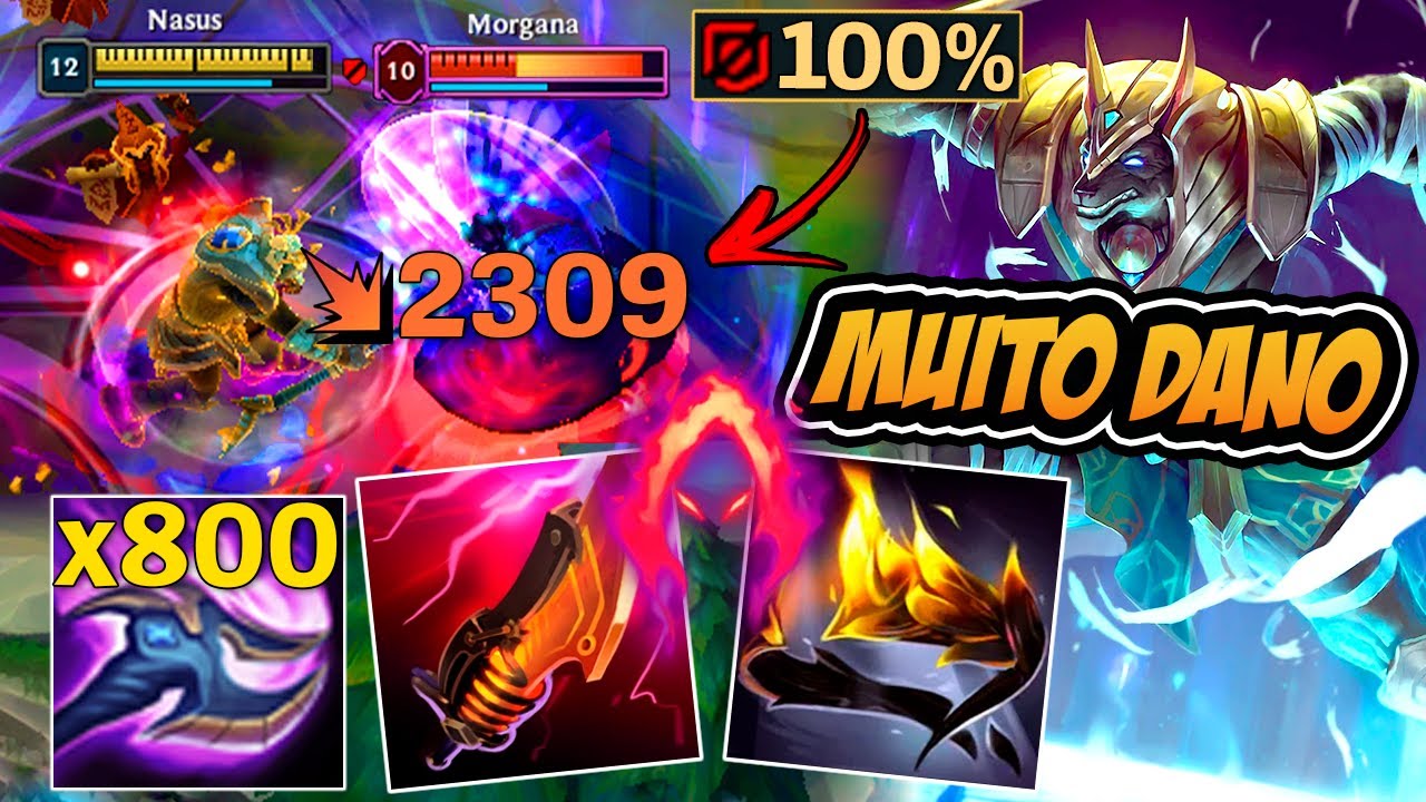 FIZ NASUS 100% DE PENETRAÇÃO + 800 STACKS COM ESSA BUILD ABSURDA DE DANO !