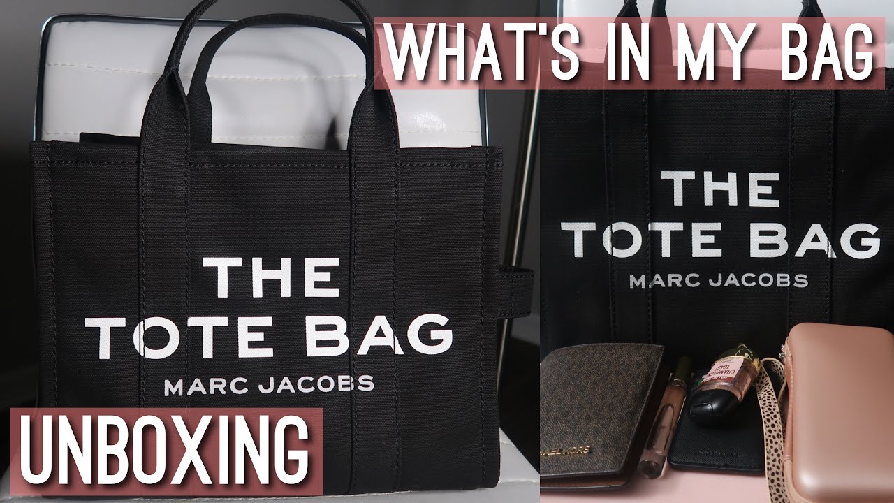 MARC JACOBS SMALL CANVAS TOTE | UNBOXING + WHATS IN BAG