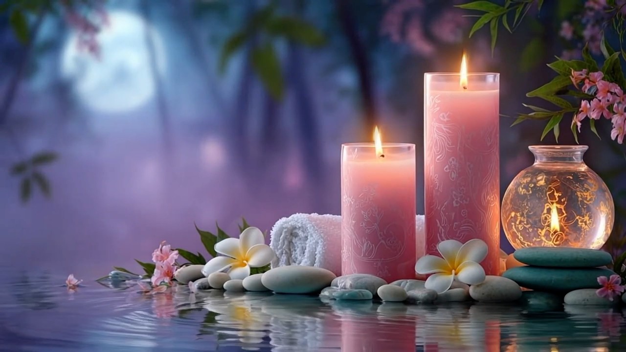 Pink Zen Garden 🌸🧘‍♀️ Healing Water & Lofi Music [4K] 1 HOUR for Stress Relief.