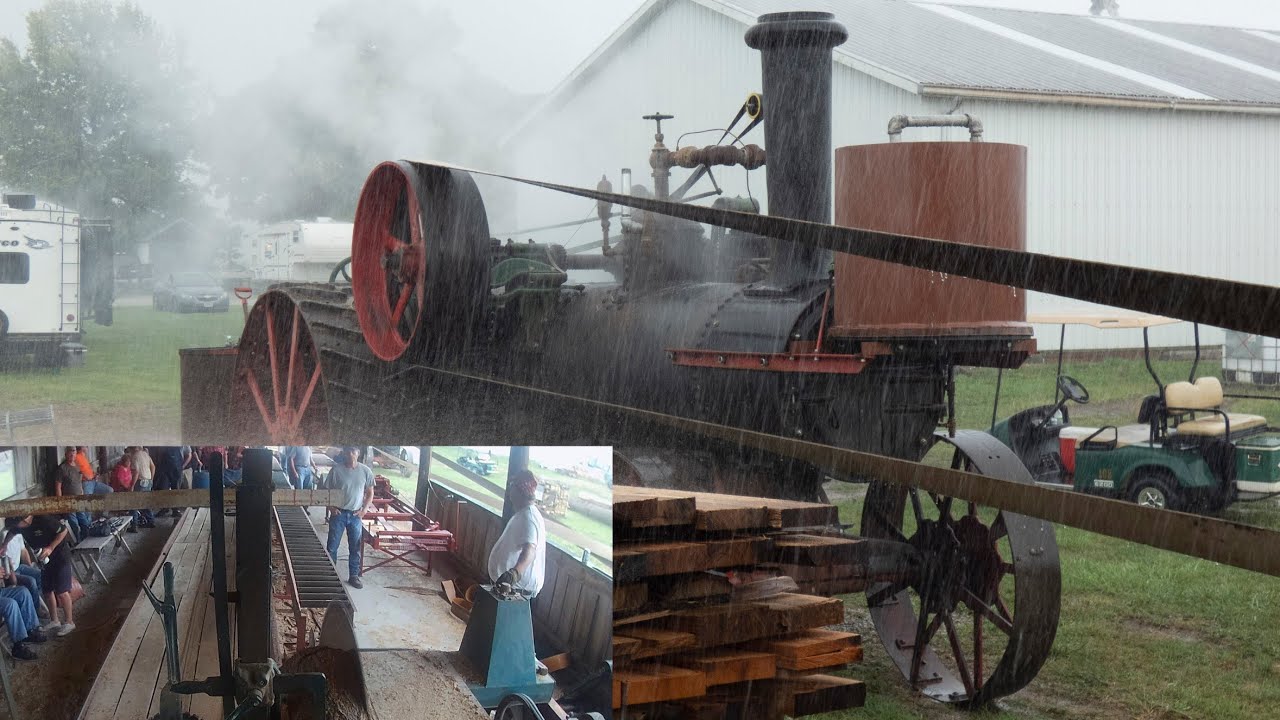 1915 Minneapolis 22HP Traction Engine on a sawmill