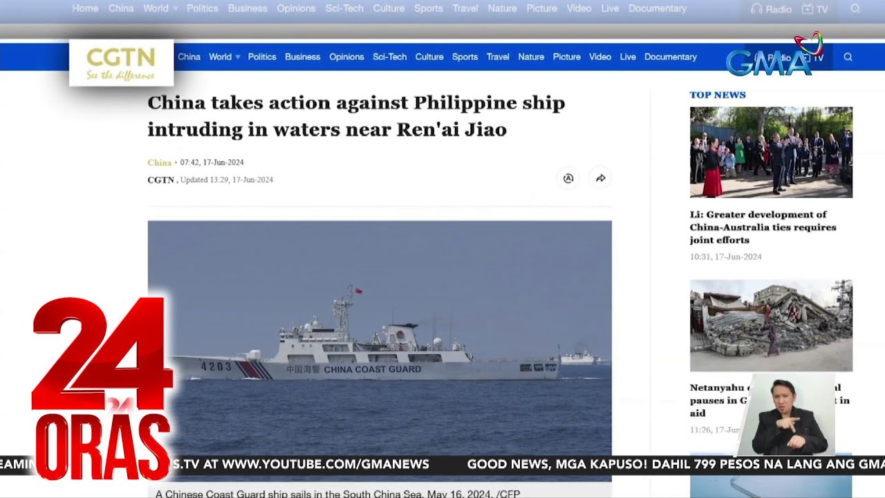 24 Oras Part 1: Nagbanggaan sa Ayungin Shoal; pagbabalik-bansa ng 21 MV Tutor Pinoy crew;..., atbp.