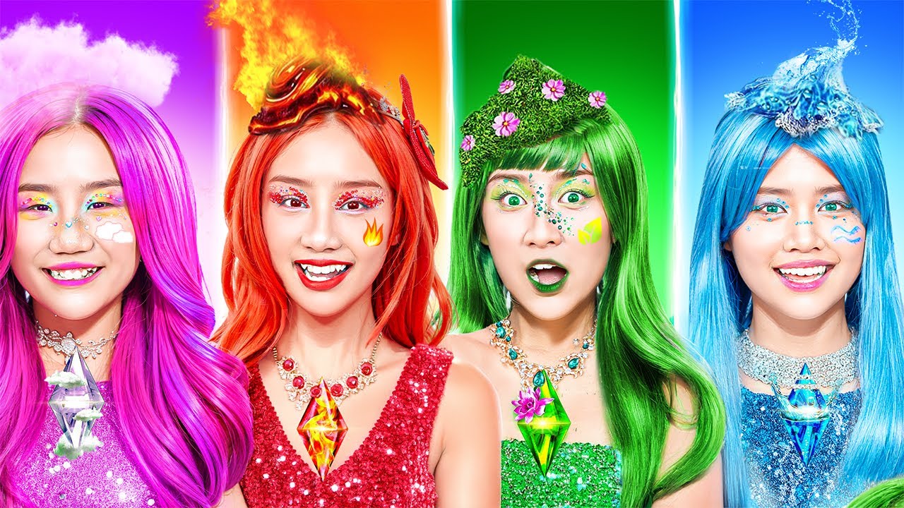 Gadis Pengendali Api, Air, Udara Dan Tanah Dalam Tantangan Berdandan!