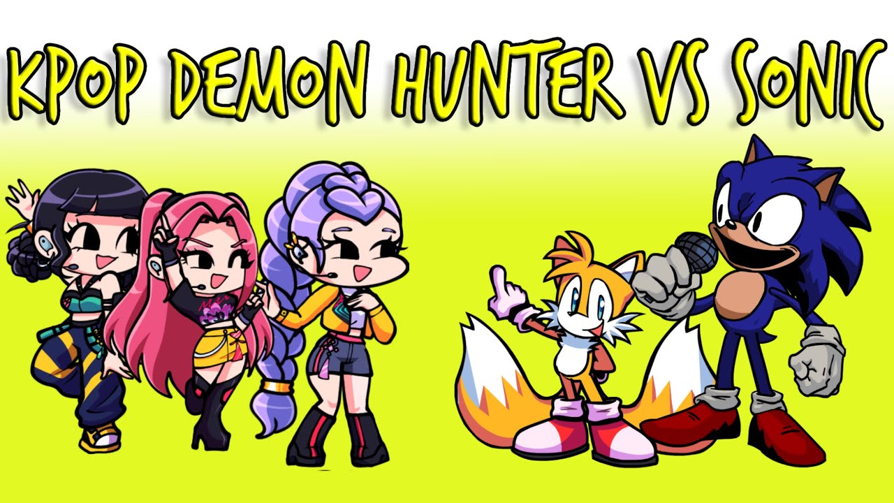 FNF Kpop Demon Hunters VS Sonic All Phases Sings Bluey Ponygirl