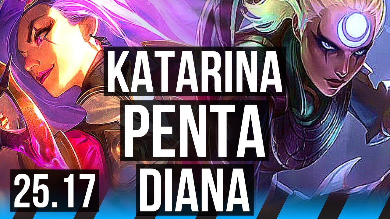 KATARINA vs DIANA (MID) | Penta, 8 solo kills, 49k DMG, Legendary | NA Master | 25.17