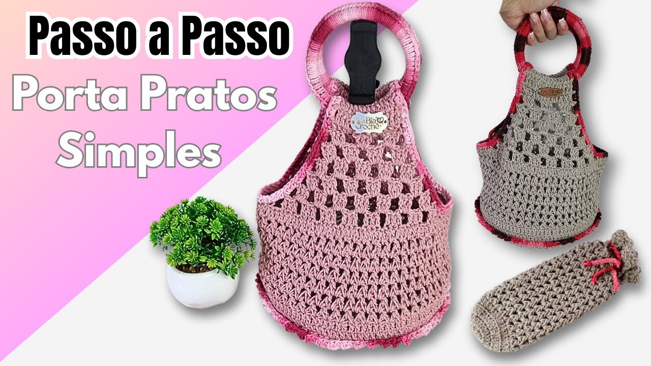 Porta Pratos Simples em Croch&ecirc; | Passo a Passo com Ponto Trindade 🧶✨