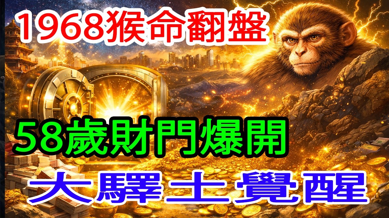 老天終於鬆口！1968年屬猴「大驛土命」被天河水喚醒，2026年起財門全開，58歲後命運徹底翻盤！#1968年屬猴 #生肖猴2026運勢 #丙午馬年 #大驛土命 #晚年富貴