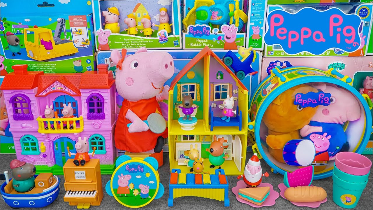 Peppa Pig ASMR | Satisfying with Unboxing Cute Peppa Pig Pink House and Family House Playset
