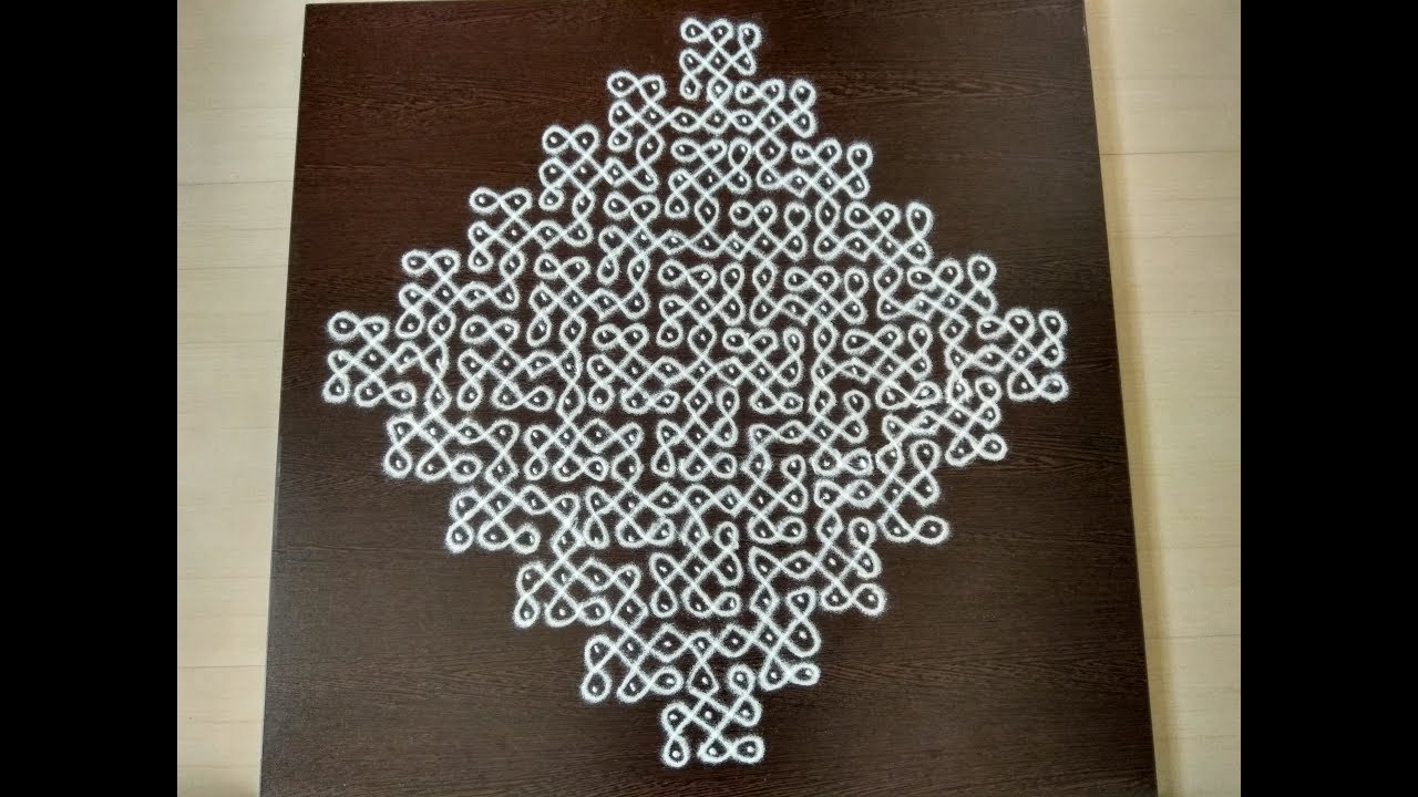 SIKKU KOLAM WITH DOTS/Kambi kolam designs big/Melikala muggulu/Dhanurmasam muggulu/Simple kolam