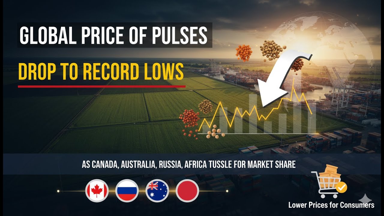 Global Price Of Pulses Drop To Record Lows As Canada,Australia,Russia,Africa Tussle For Market Share