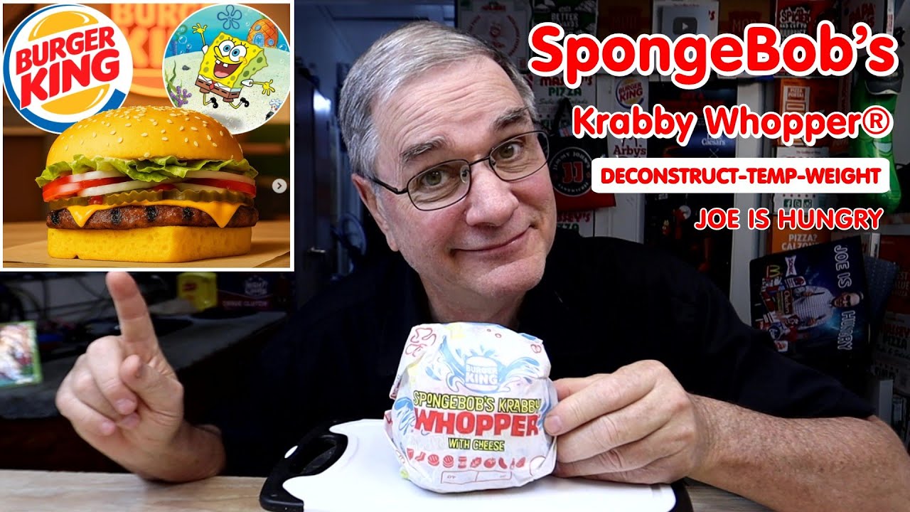 Burger King NEW SpongeBob Krabby Whopper 🍔 Full Review | Deconstruct 🔍 Temp  Weight  | Joe is Hungry