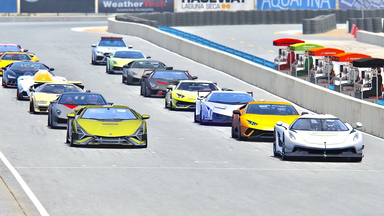 Koenigsegg Jesko Absolut vs Lamborghini Hypercars - Laguna Seca