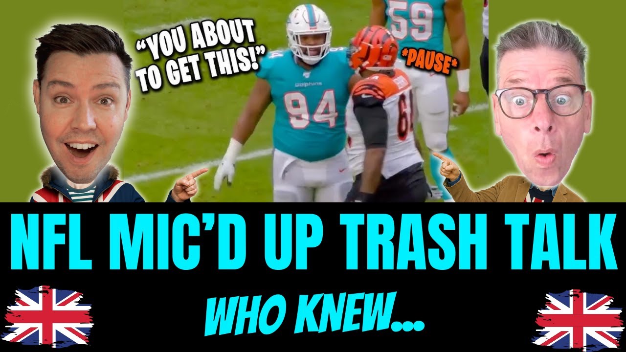 BRITS REACT to The BEST Trash Talking Moments Mic'd Up in NFL History