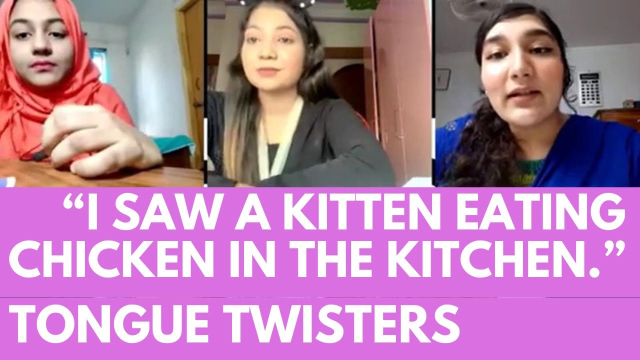 I saw a kitten eating chicken in the kitchen || Tongue Twisters | English Olympiad | Ishika Mahjabin