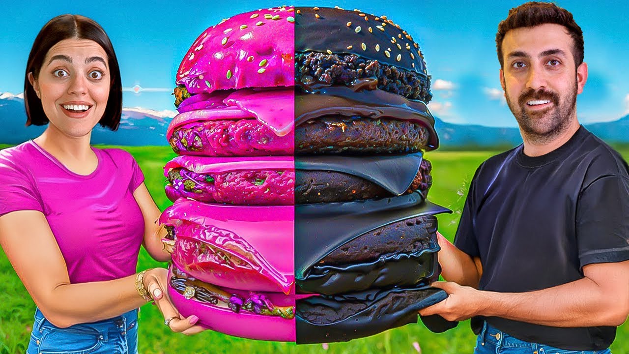 چالش ۲۴ ساعت زندگی فقط با یک رنگ با فروشگاه شانسی 😢 One Colour Challenge