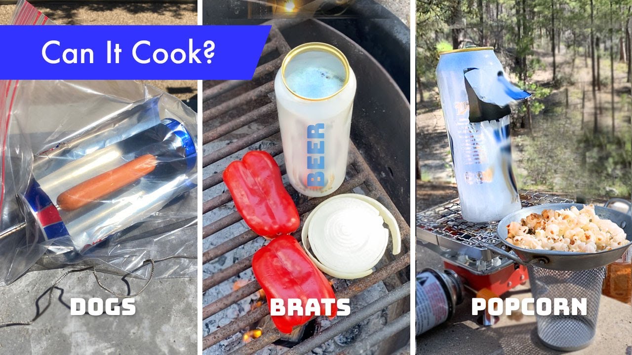 Can it cook? Experiments in beer can camping cookery: solar cooker, brat boiler, and popcorn popper
