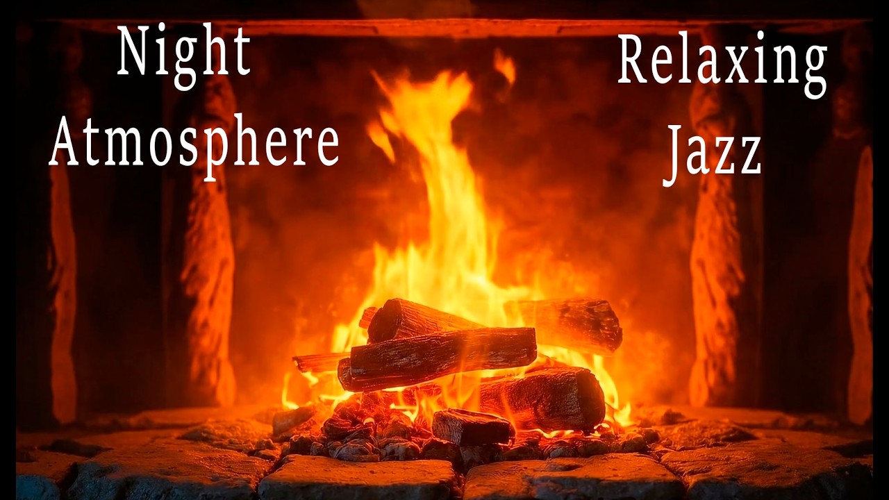Late Night Jazz 🔥 Home Atmosphere Instrumental Music & FirePlace Sounds for Sleep