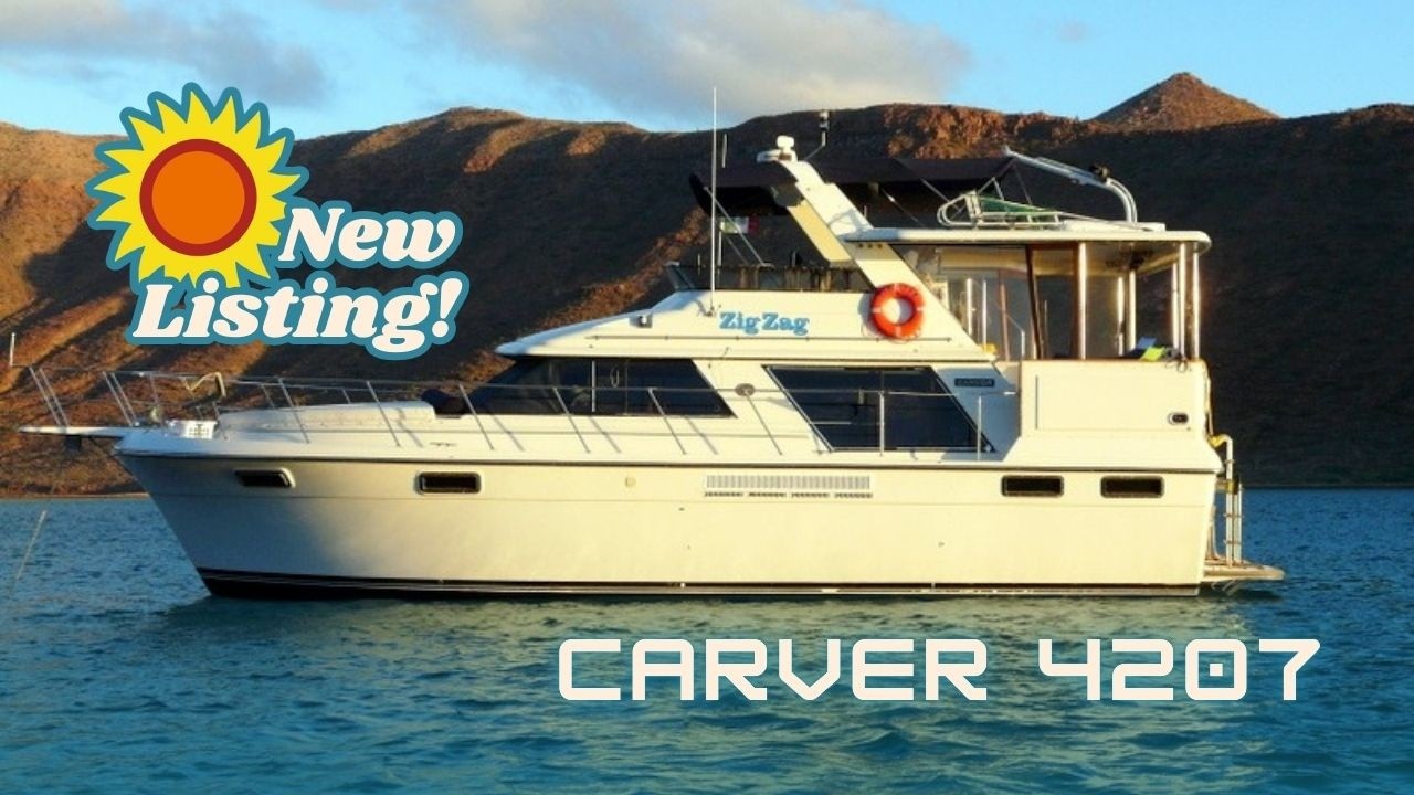 Carver 4207 Aft Cabin Walkthrough | Twin CAT 3208 Diesels | La Paz, Mexico