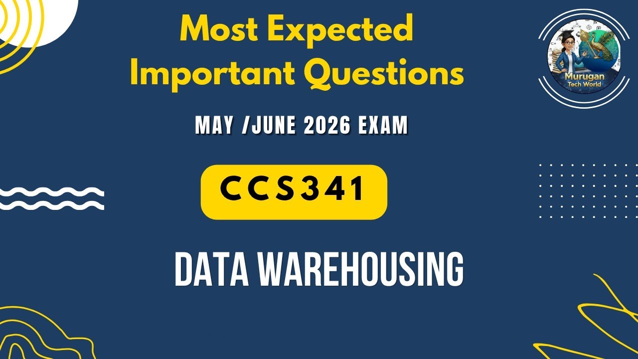 CCS341 Data Warehousing Most Expected Important Questions Tamil | DW | May/June 2026 Exam