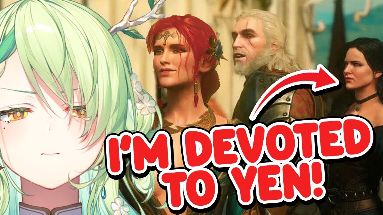 Fauna Flirts with Yennefer in Front of Triss in the Witcher 3 【Hololive EN】