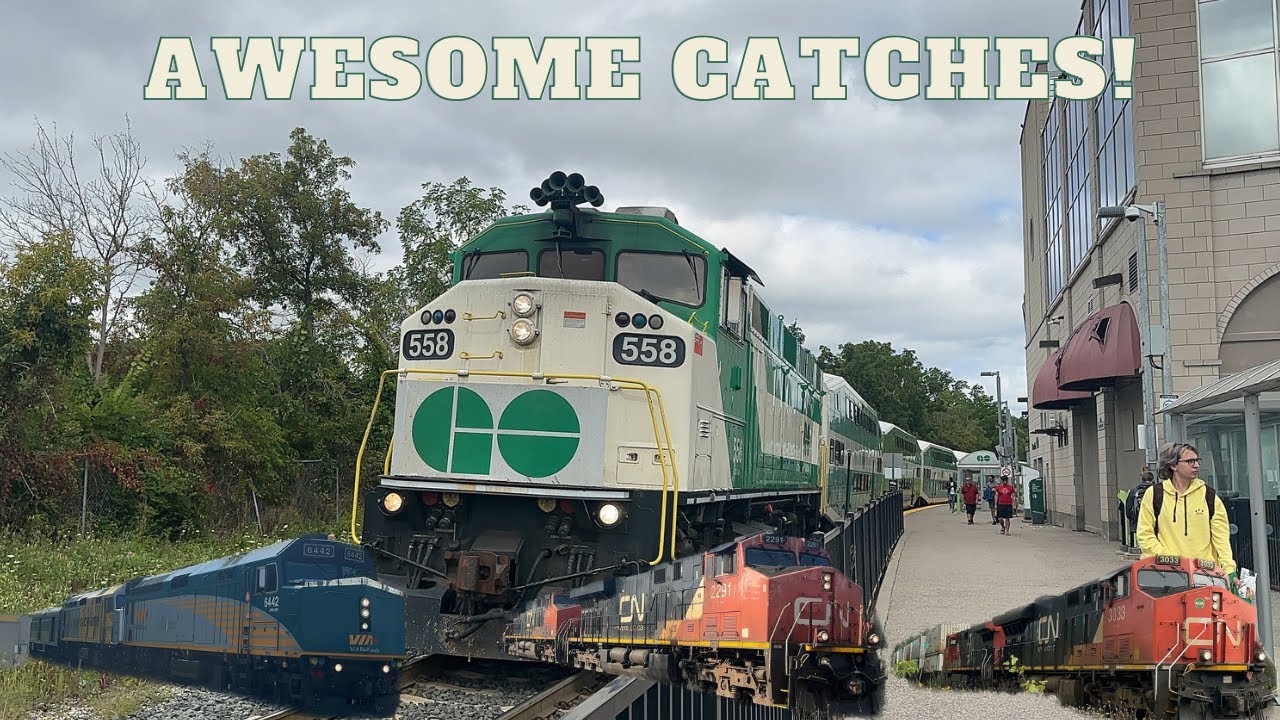 (CN 2291, Go 563, 558, And Smoke Shows) Railfanning At Newmarket, Mount Albert, Rathburn And Aurora