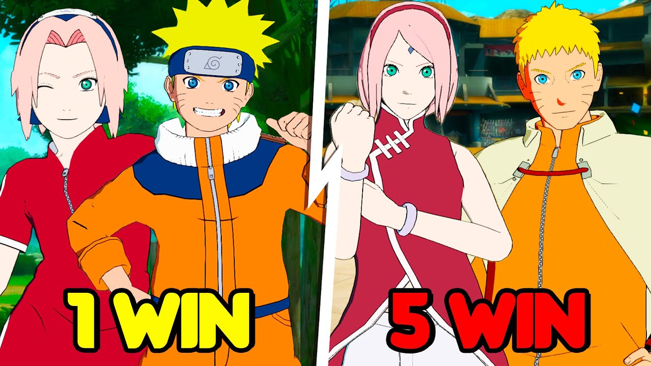 A CADA VITORIA O NARUTO E A SAKURA EVOLUI no NARUTO STORM...