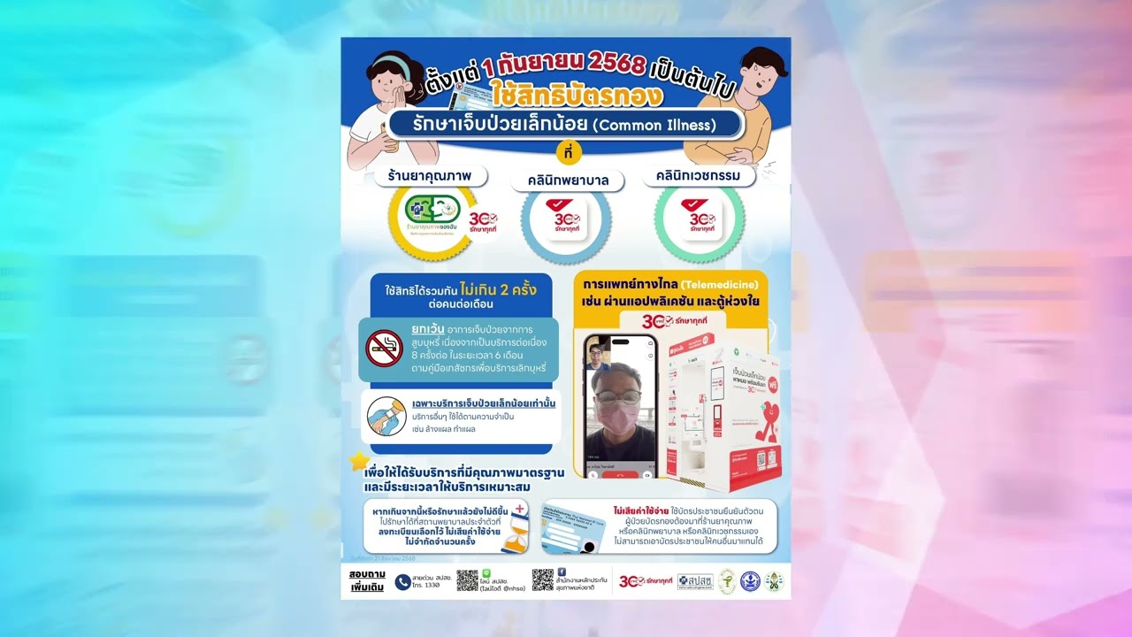 สปสช. ตอนที่ 30 : ตั้งแต่ 1 กันยายน 2568 เป็นต้นไป ปรับเงื่อนไขใช้สิทธิบัตรทองรักษา...  ภาษาอีสาน