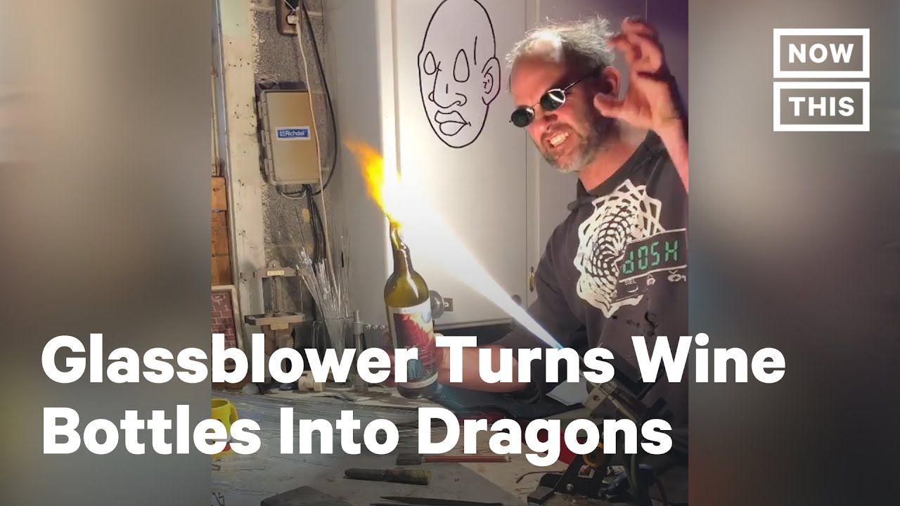Glassblower Gives Tutorials on Turning Wine Bottles Into Dragons | NowThis