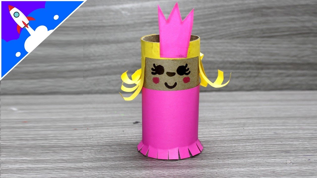 Como fazer uma princesa com rolinho de papel