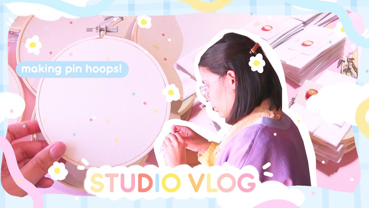 STUDIO VLOG 🌸 / Making pin hoops / 60 Patreon boxes, YAY!