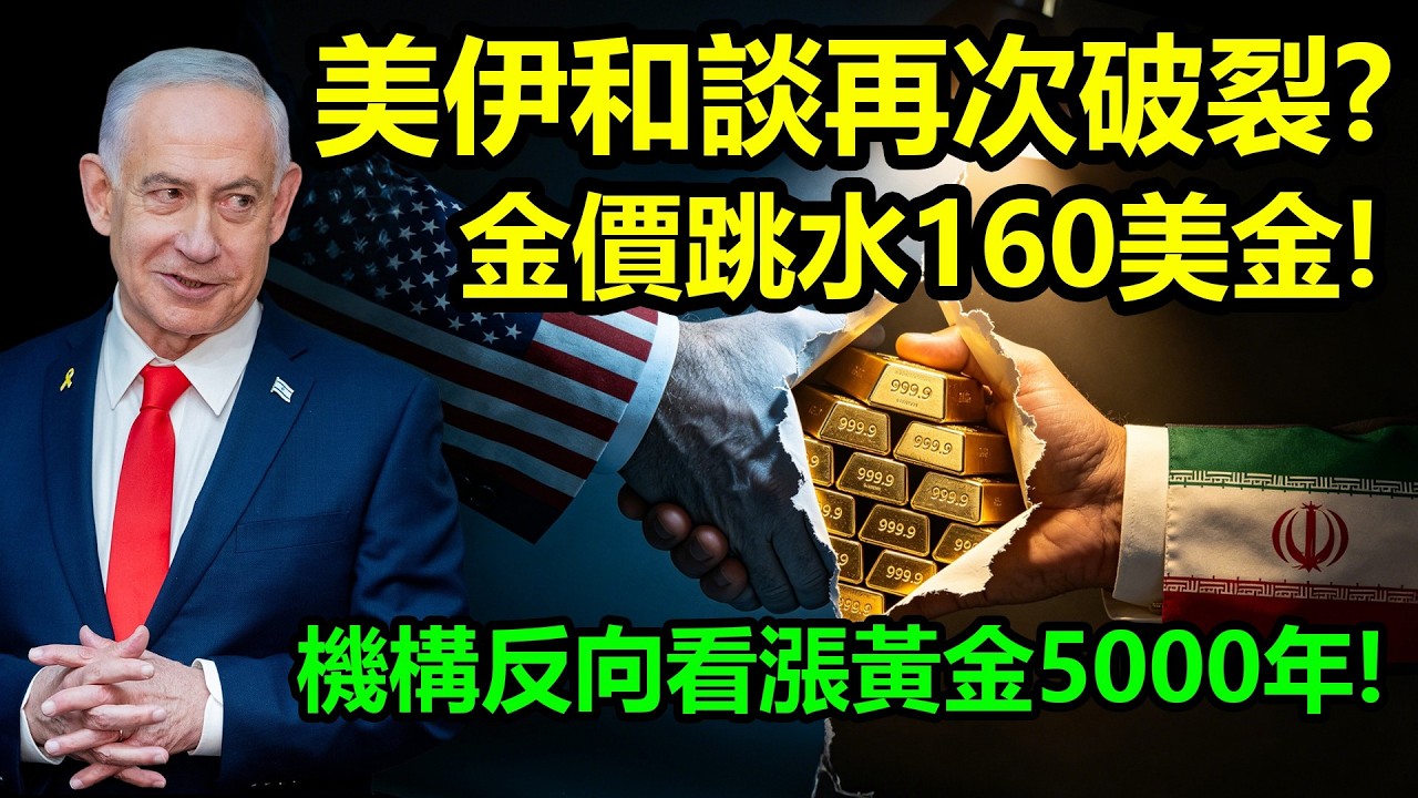 美伊和談再次破裂？金價跳水160美金！機構反向看漲黃金5000年！|黃金、金價、白銀、比特幣、美股、美元、川普、聯準會、外匯、原油、降息、美債、日元、升息、現貨、期貨、關稅、伊朗