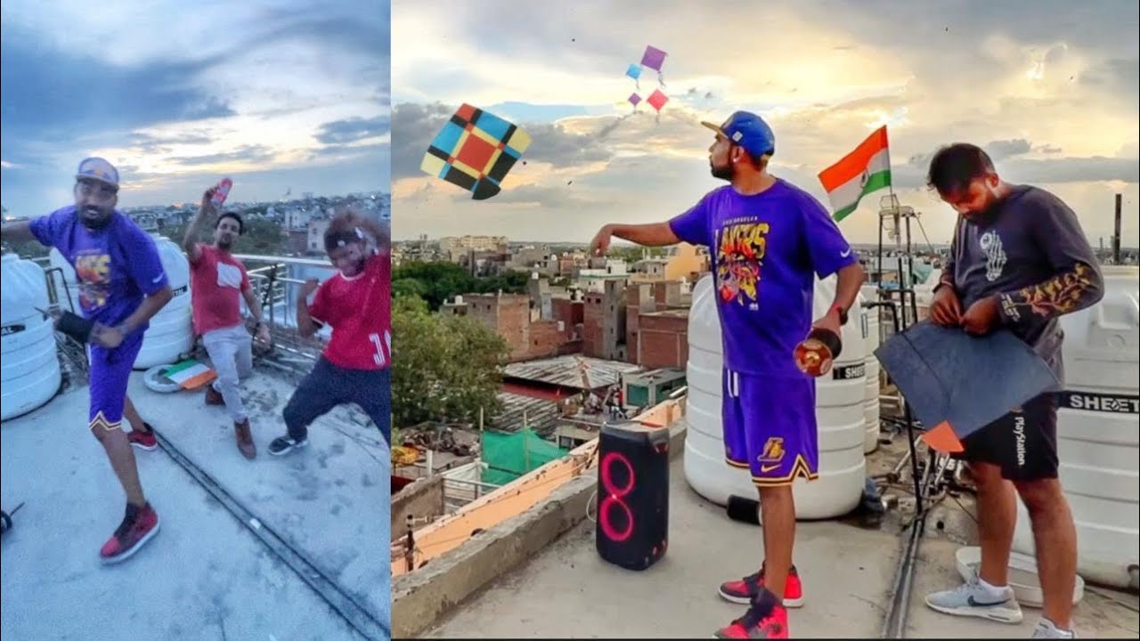 desi boys flying kites on 15 august - daruu peeke kiya hungama