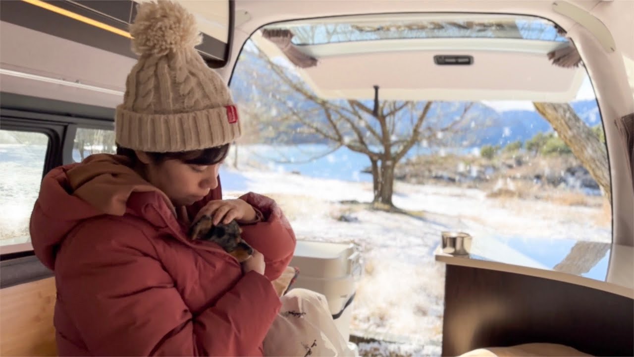 【冬の車中泊】-6℃の富士山麓でハイエース生活。