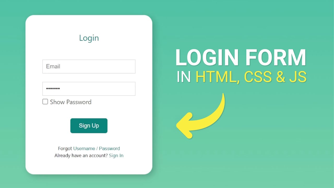Responsive Login Form with Show Password Feature | HTML CSS JavaScript